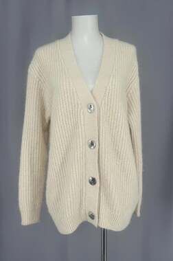 Marine Layer Cardigan Sweater Womens XS Cream Chunky Knit Cozy Oversized Alpaca